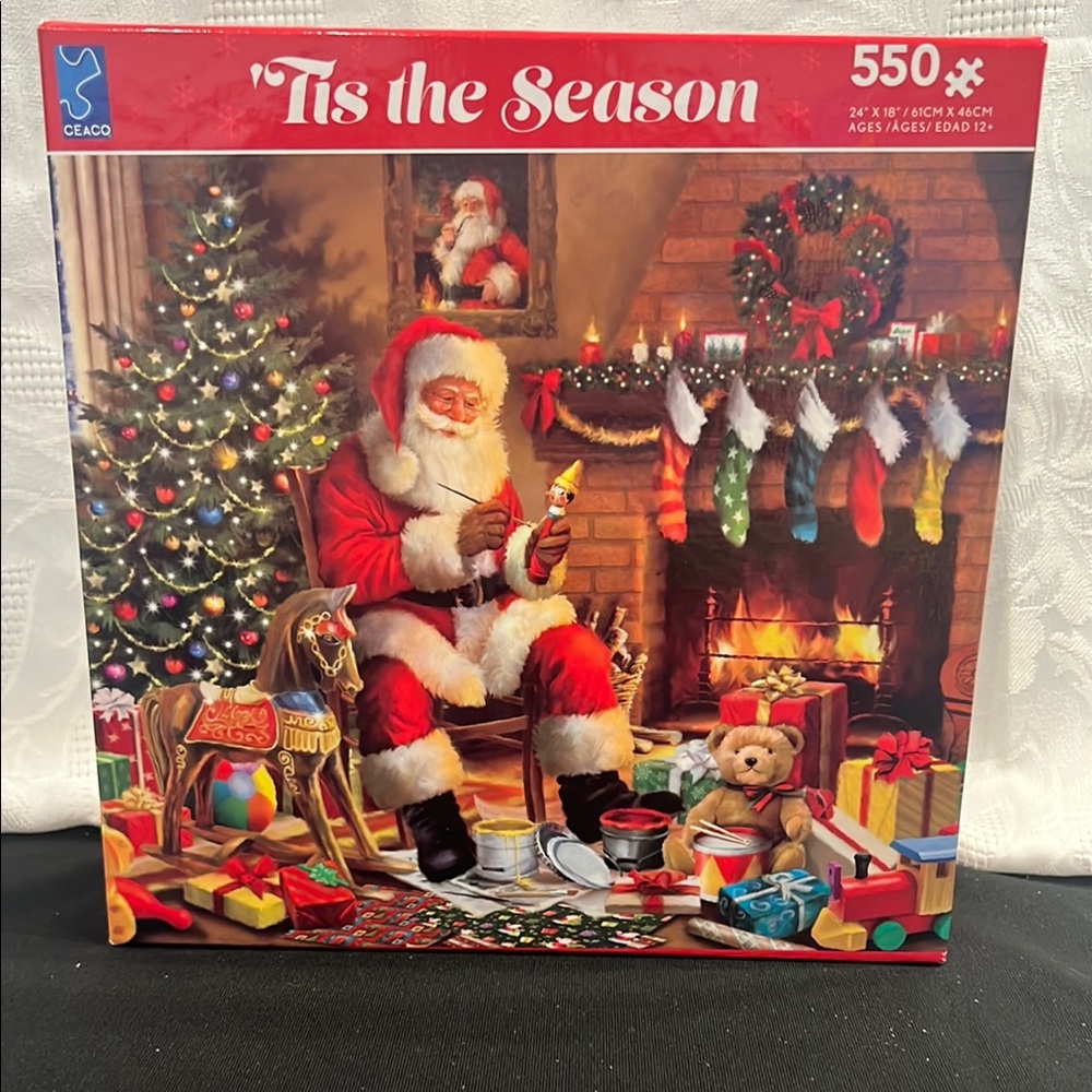Christmas Jigsaw puzzle Tis the Season Snowy Gift Giving 550 pc NEW SALE🔴3/$25!